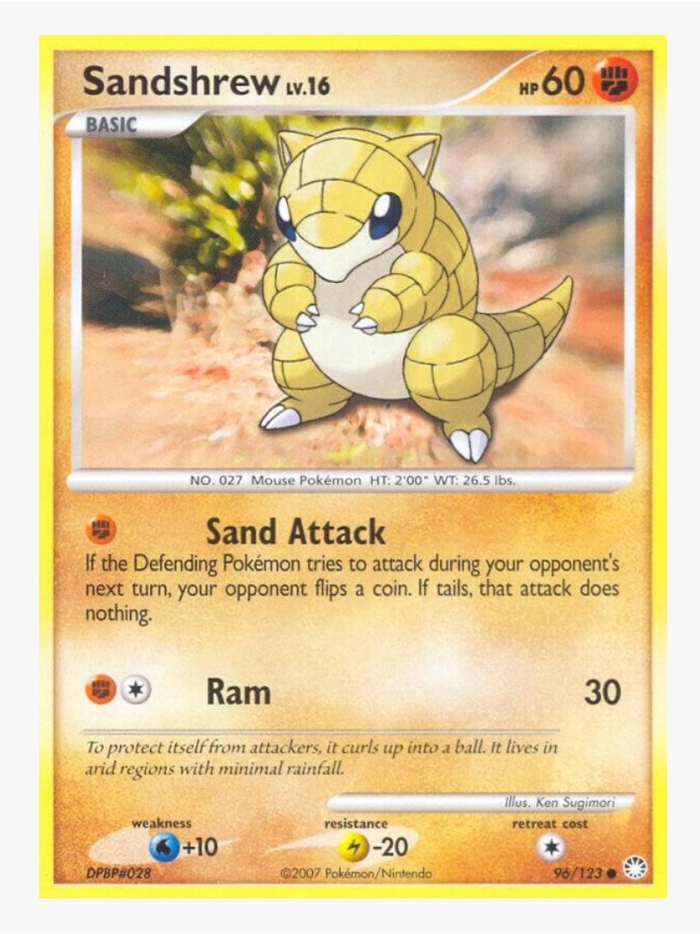 Sandshrew Mysterious Treasures Pokemon Trading Card